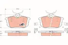 Brake pads set for rear wheels GDB1314