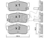 Stabdžių kaladėlių komplektas abiems galiniams ratams 822-193-1