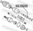 Half-axle bearing, suspended AS-356220