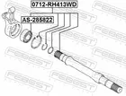 Half-axle bearing, suspended AS-285822