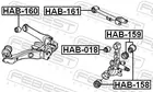 Įvorė galinės pakabos HAB-158